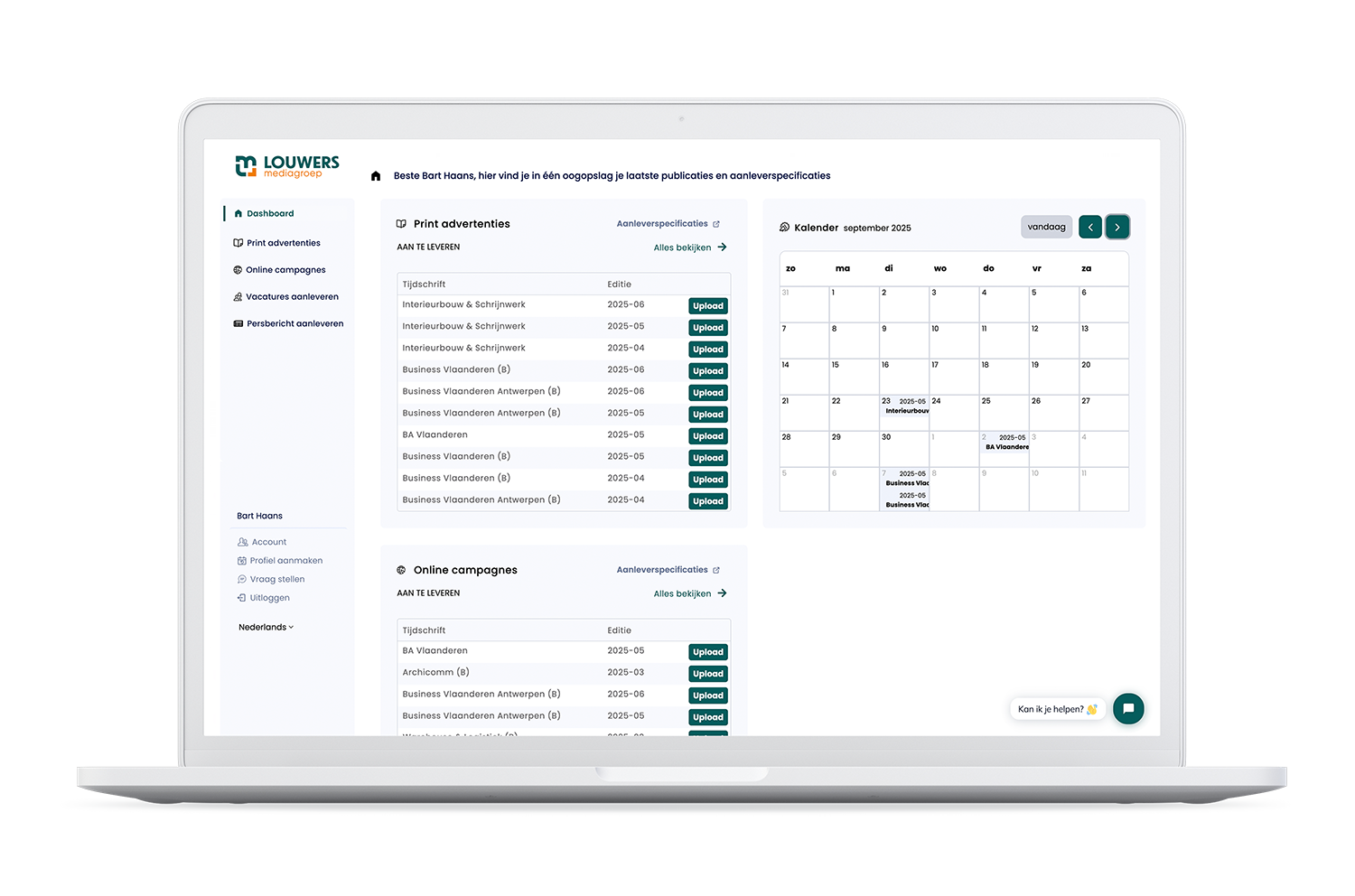 Louwers Mediagroep - Klantportaal instructies